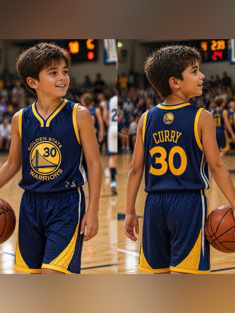 Stephen Curry #30 Warriors Jersey Top And Shorts Kids Small Blue NBA Youth